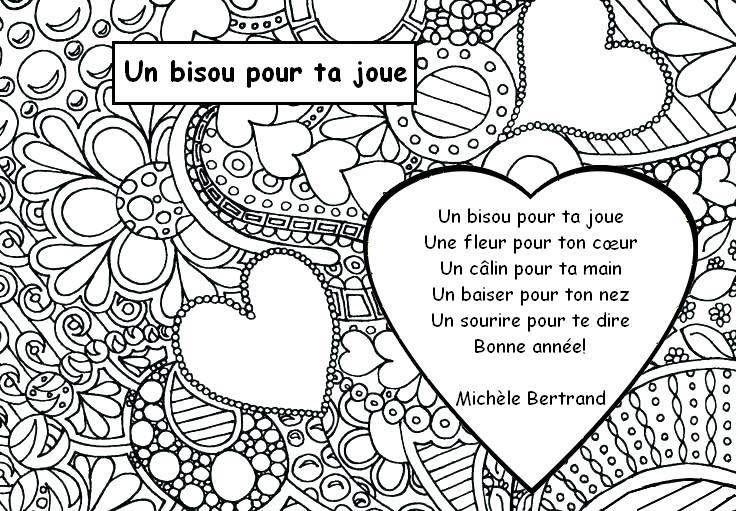 Coloriage Un bisou pour ta joue