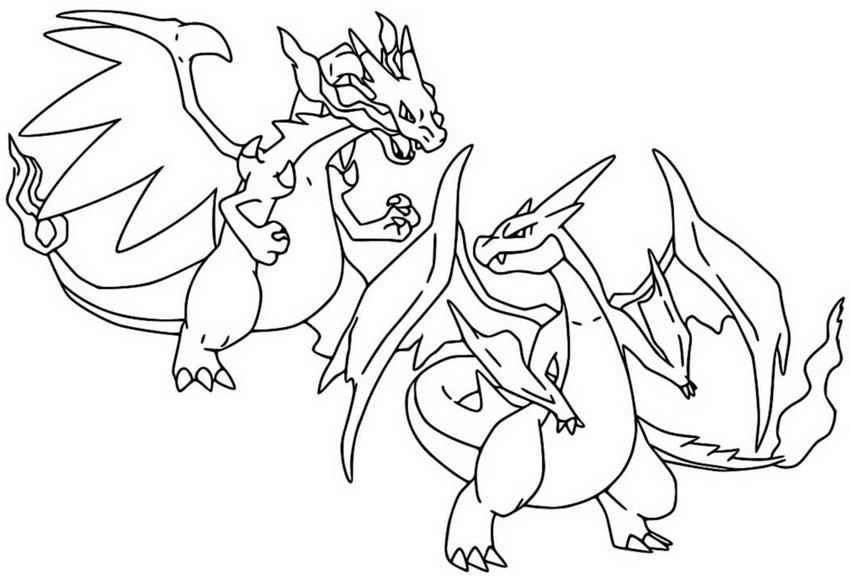 Dibujo para colorear Charizard Mega X Mega Y