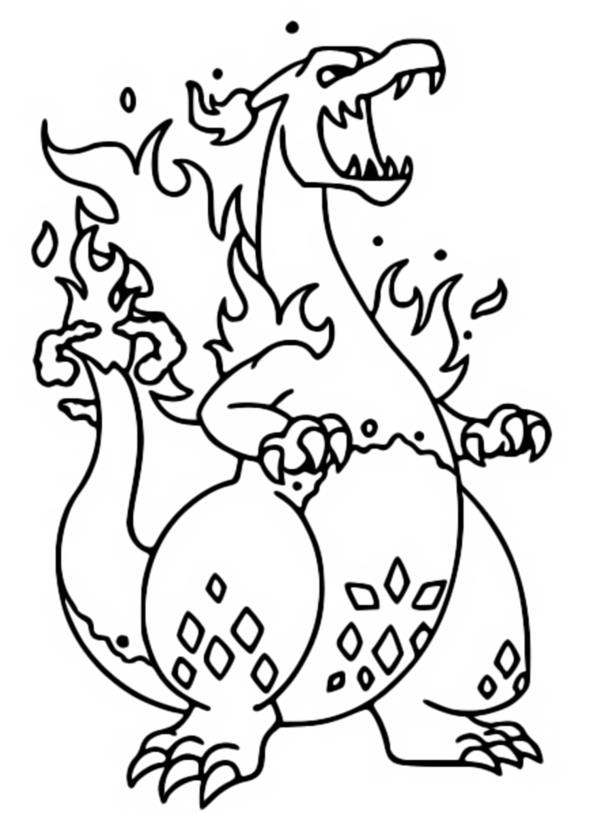 Coloriage Gigamax Dracaufeu