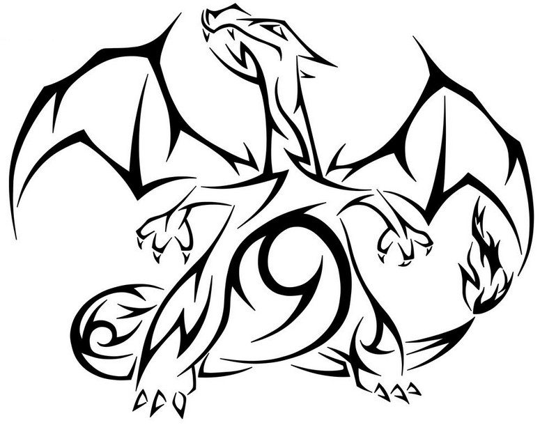 Dibujo para colorear Tatoo Charizard