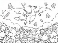Rysunek do kolorowania - Wielkanoc - Charizard