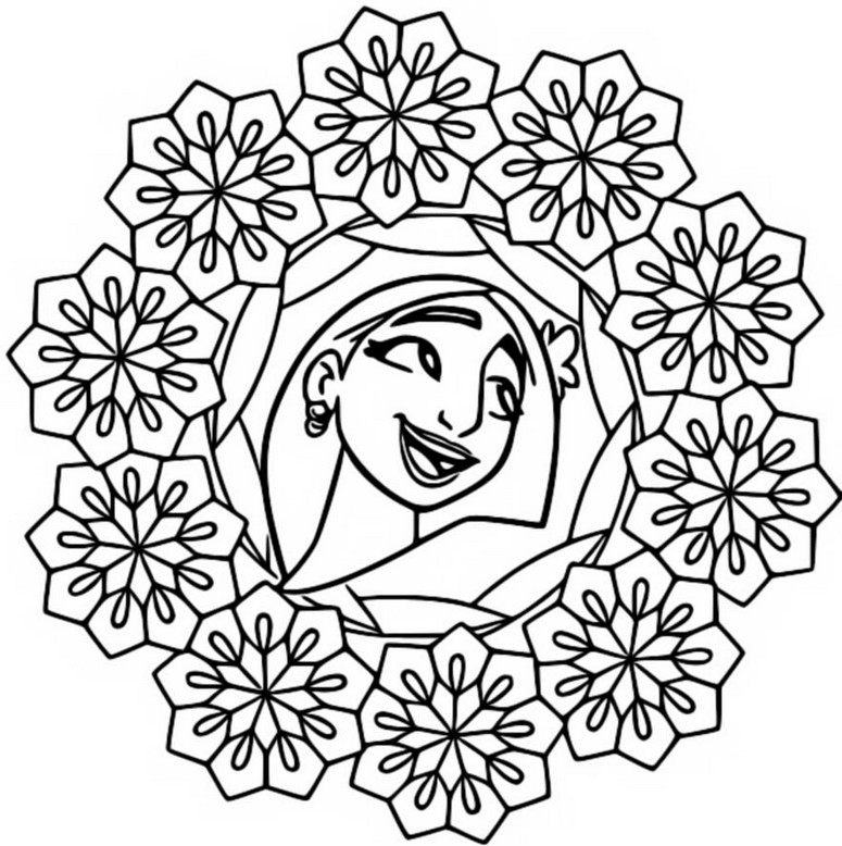 Dibujo para colorear Mandalas Encanto : Isabela 2