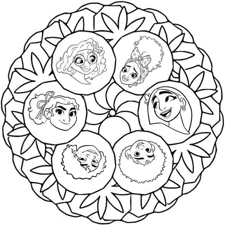 Desenho para colorir Família - Mandalas Encanto