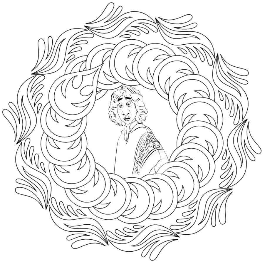 Coloring page Mandalas Encanto : Bruno 7