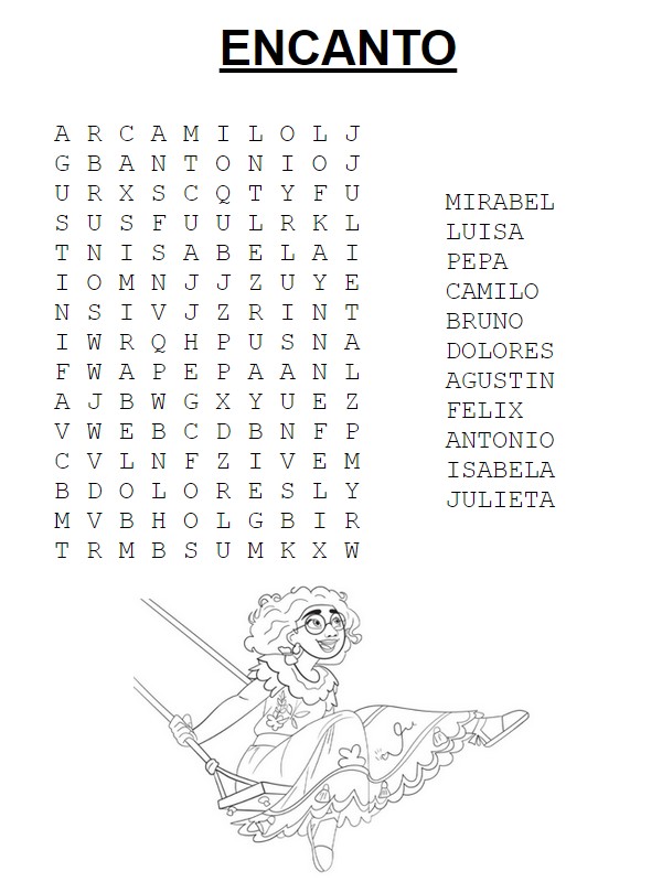 Coloring page Hidden words (easy)