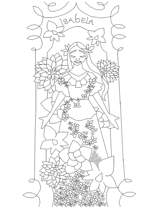 Coloring page Encanto - Magic doors : Isabela 3