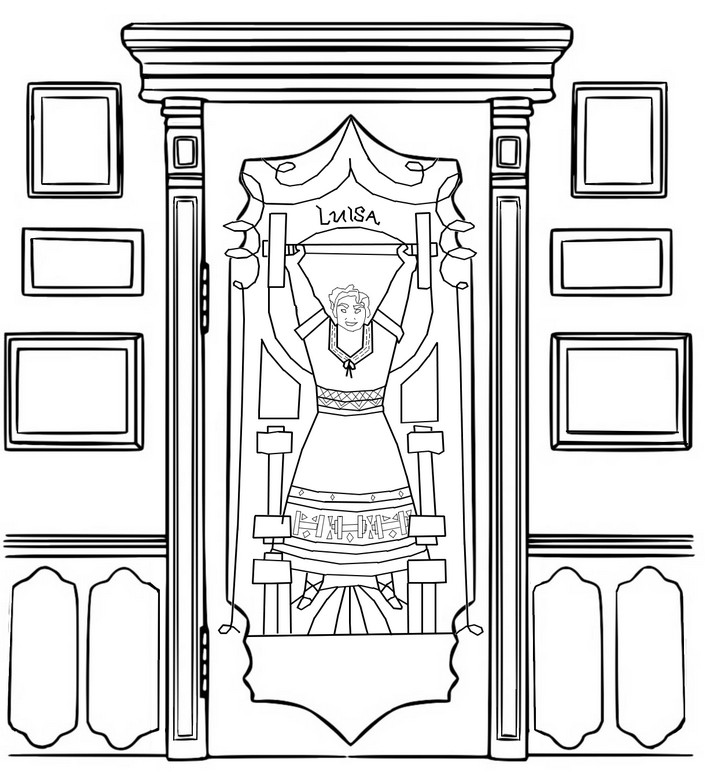 Dibujo para colorear Encanto - Puertas mágicas : La puerta de luisa 6