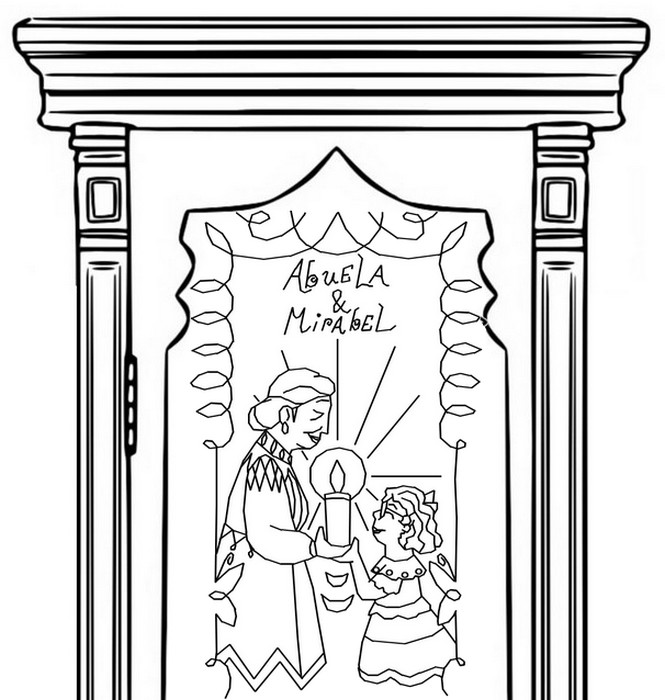 Coloring page Encanto - Magic doors : Abelia & Mirabel 91