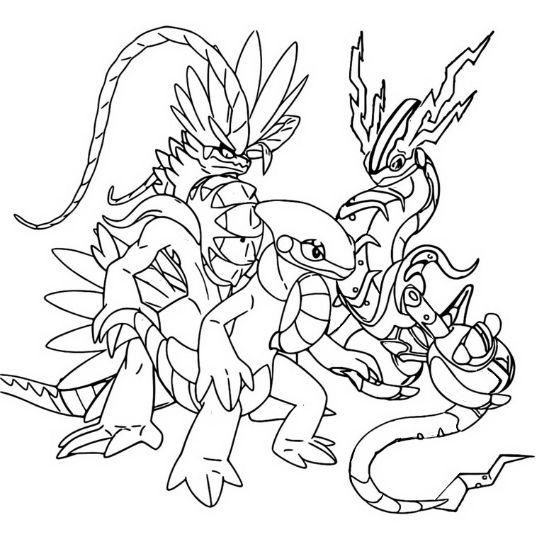 Coloriage Motorizard - Miraidon - Koraidon