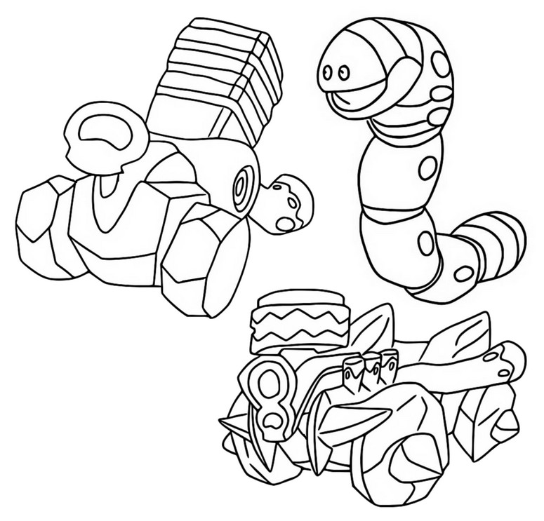 Coloriage Vrombi, Vrombotor et Ferdeter - Pokémon écarlate et violet