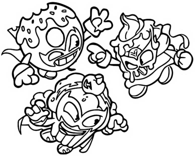 Dibujo para colorear Breakfast Baddies - Superthings - Guardians of Kazoom