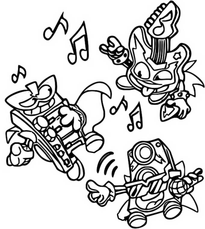Dibujo para colorear Sound Masters - Superthings - Guardians of Kazoom