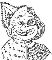 Coloring page Mei & Red Panda