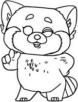 Desenho para colorir Funko pop - Panda vermelho