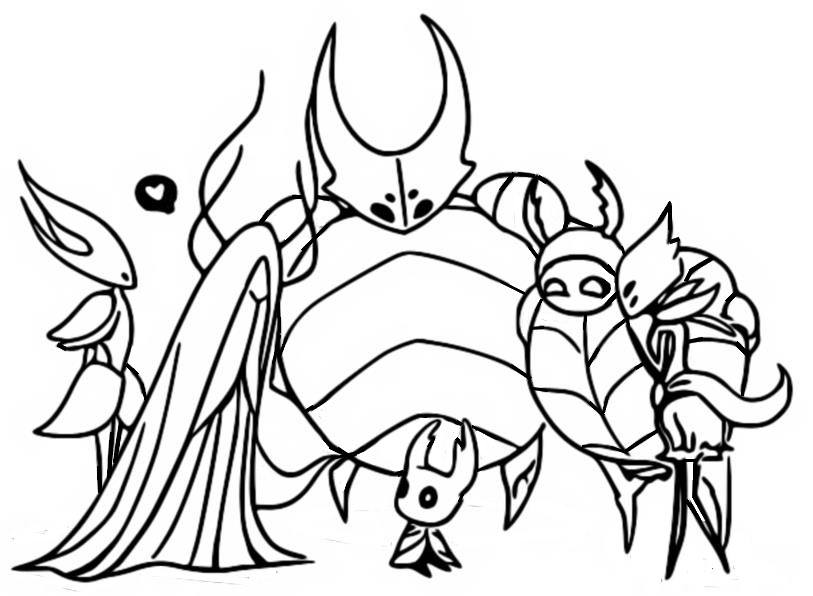 Fargelegging Tegninger Hollow Knight