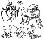 Tulostakaa värityskuvia Hollow Knight