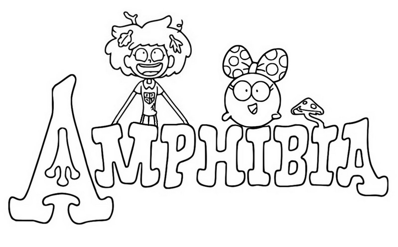 Coloriage Logo - Amphibia