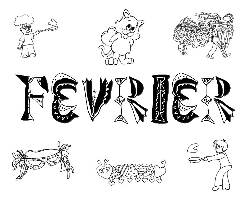 Coloriage Février