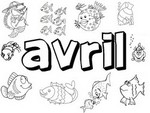 Coloriage à imprimer - Avril - Mois de l'année