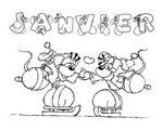 Image à colorier - Janvier - Mois de l'année