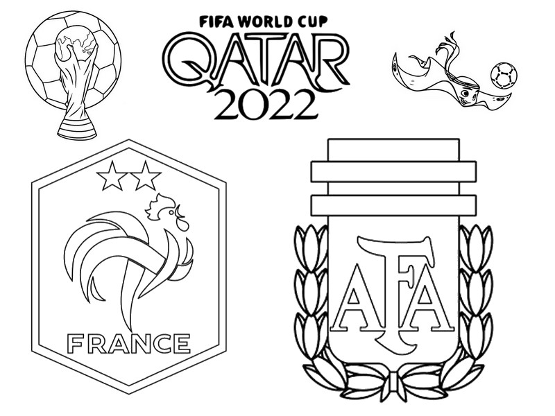 Dibujo para colorear Copa Mundial de Fútbol 2022 : Final: Francia -  Argentina 11