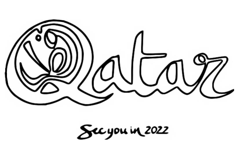 Desenho para colorir See you in 2022 - Futebol Copa do Mundo FIFA 2022