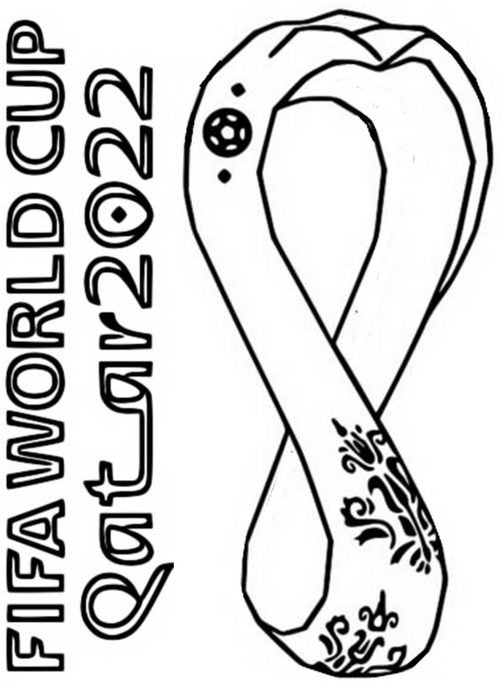 Coloriage Logo officiel - Coupe du monde de football 2022