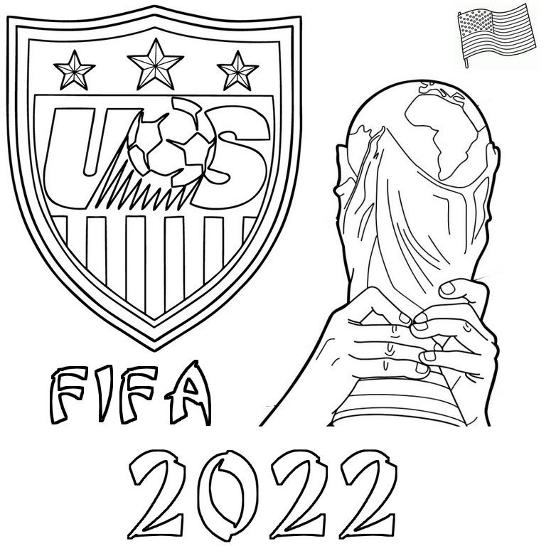 Dibujo para colorear Estados Unidos - Copa Mundial de Fútbol 2022