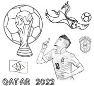 Coloring page Brazil Neymar