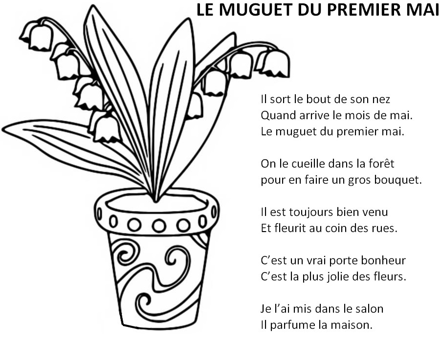 Coloriage Comptine Le muguet du premier mai