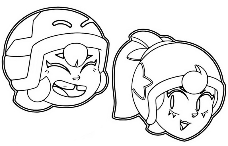 Coloring page Bonnie & Janet - Brawl Stars - The Stunt Show