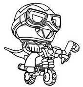 Desenho para colorir Carl Motoqueiro