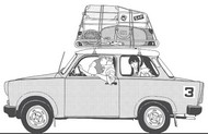 ぬりえ 車で家族