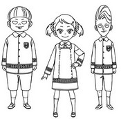 Coloring page Emile Elman, Ewen Egeburg, Becky Blackbell