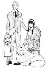 Coloring page The family and the dog