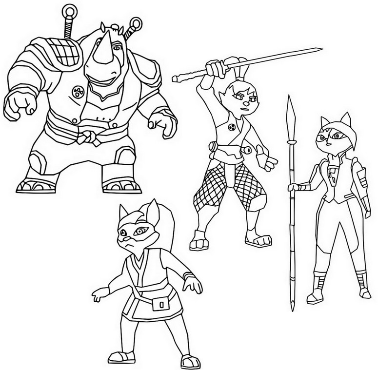 Desenho de Coelho ninja para Colorir - Colorir.com