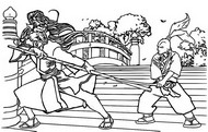 Coloring page Usagi vs Jei