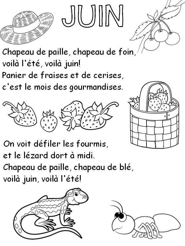 Coloriage Comptine - Poésie