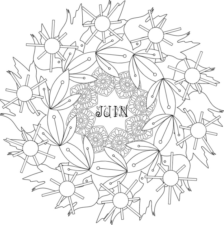 Coloriage Juin : Mandala 6