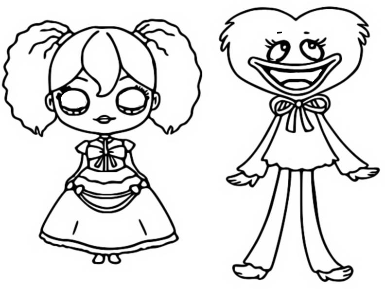 Coloring page Poppy & Kissy Missy