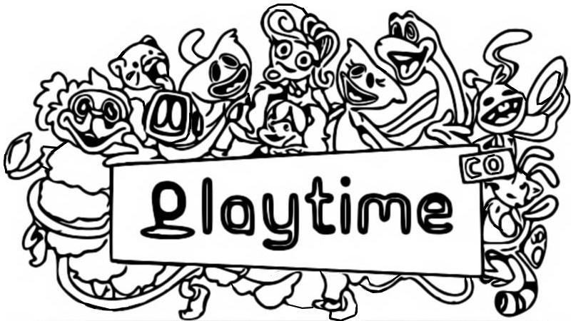 Coloriage Tous les amis - Poppy Playtime