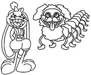 Desenho para colorir PJ Pug-a-Pillar & Bunzo Bunny