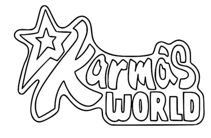 Dibujo para colorear Logo - El mundo de Karma