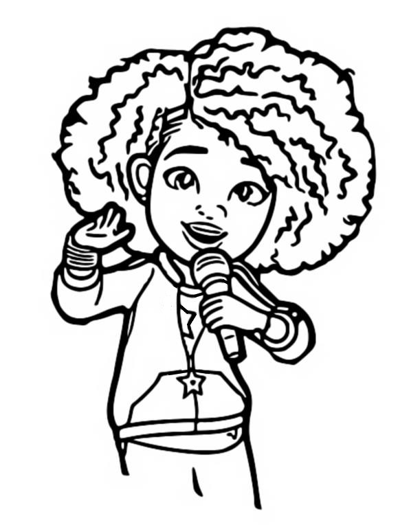 Desenho para colorir Karma está cantando