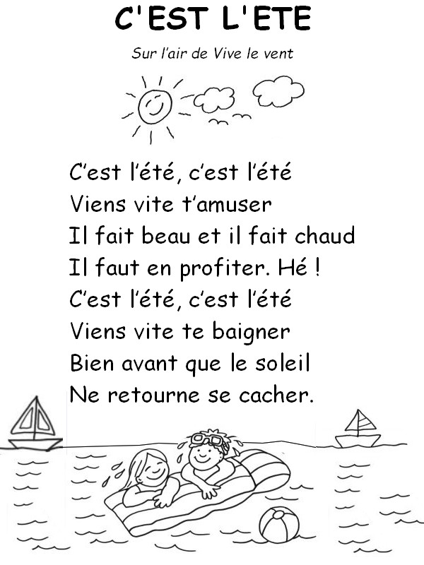 Coloriage Comptine c'est l'été