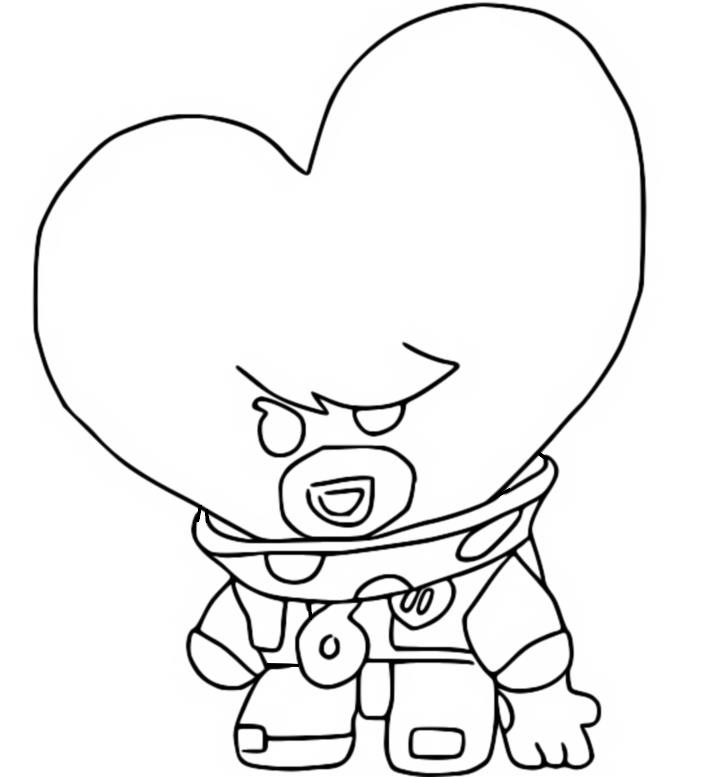 Desenho para colorir BT21 Edgar Tata