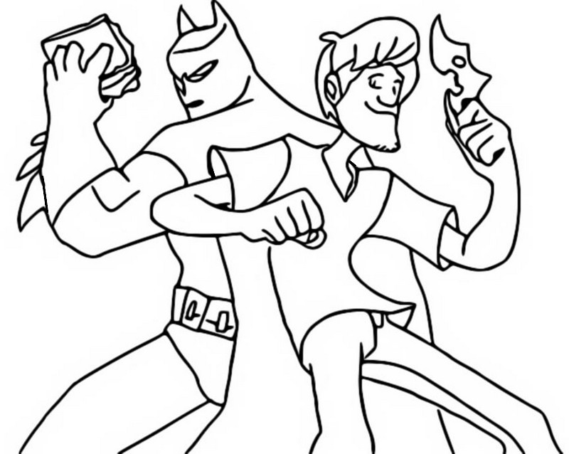 Coloring page Batman & Shaggy