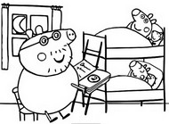 Desenho para colorir Peppa Pig : Rebecca e Richard Coelho 5