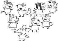 Dibujo para colorear Pedro, Zoe, Freddy, Danny, Suzy, Emily, Rebecca, Candy