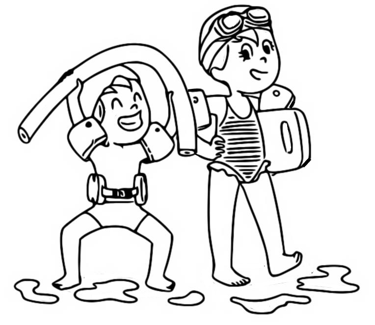 Coloring page Swimming